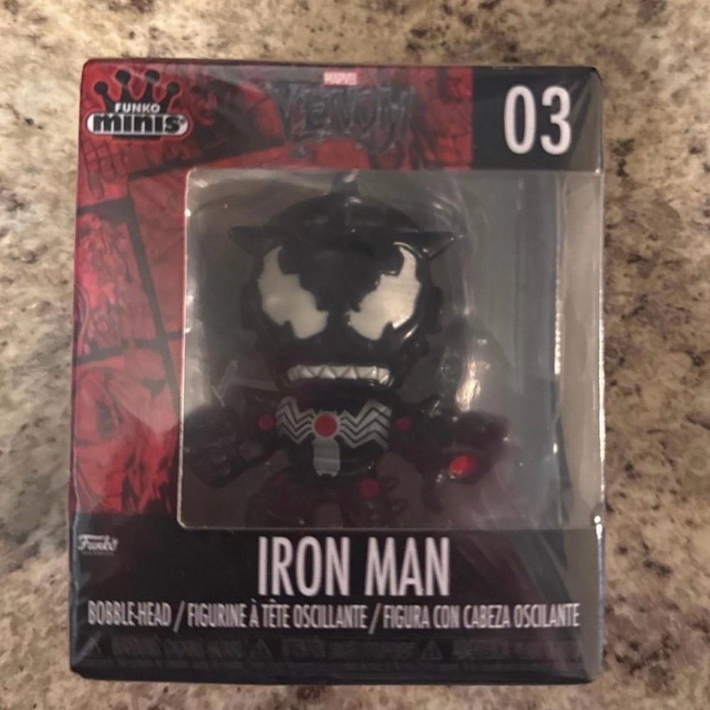 Funko Minis Venom Iron Man Bobblehead - Black and Red